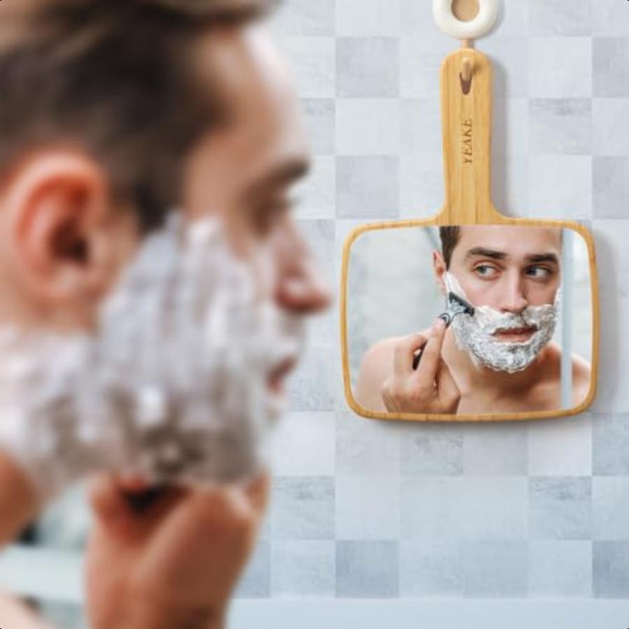 

Ручное зеркалоРучное зеркало из натурального бамбука с ручкой Одностороннее Портативное дорожное зеркало для макияжа для мужчин и женщин 6,9 Ш x 9,9 Д United States