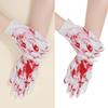 Ghostly Halloween Cosplay Bloodstain Print Gloves for Bone Chilling Style