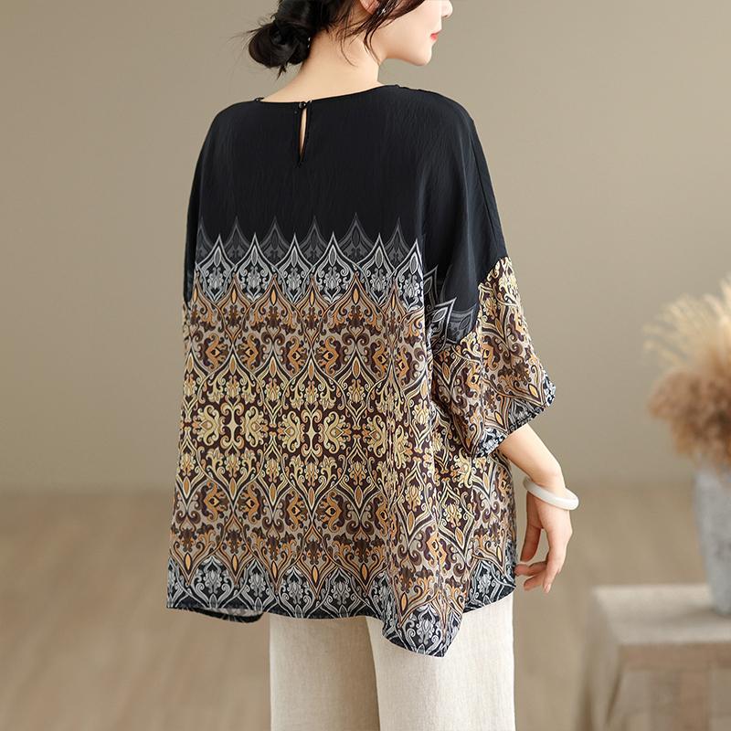 DIMANAF 2026 Plus Size New T-Shirt Women Print Loose Casual Lady Tops Tees Shirts Oversize Summer O-Neck