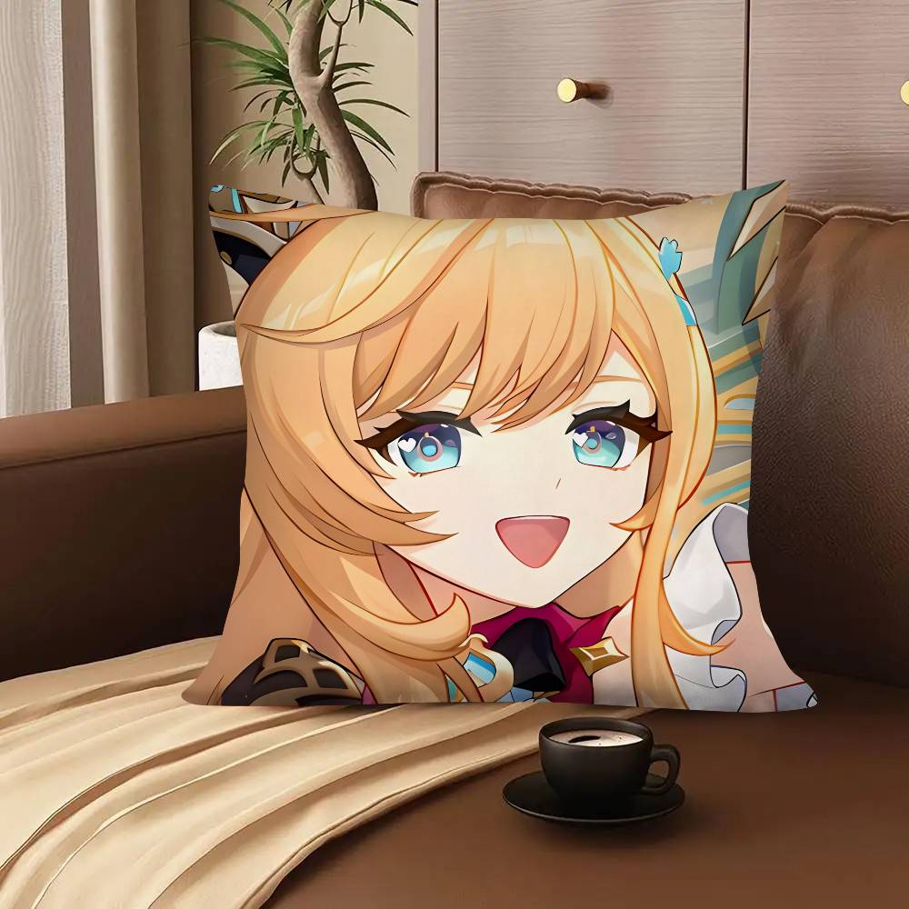 1pc Game Genshin Impact Escoffier Pillow Case Fashion Square Pillowcase Bedroom Sofa Room Ins Decoration Leisure