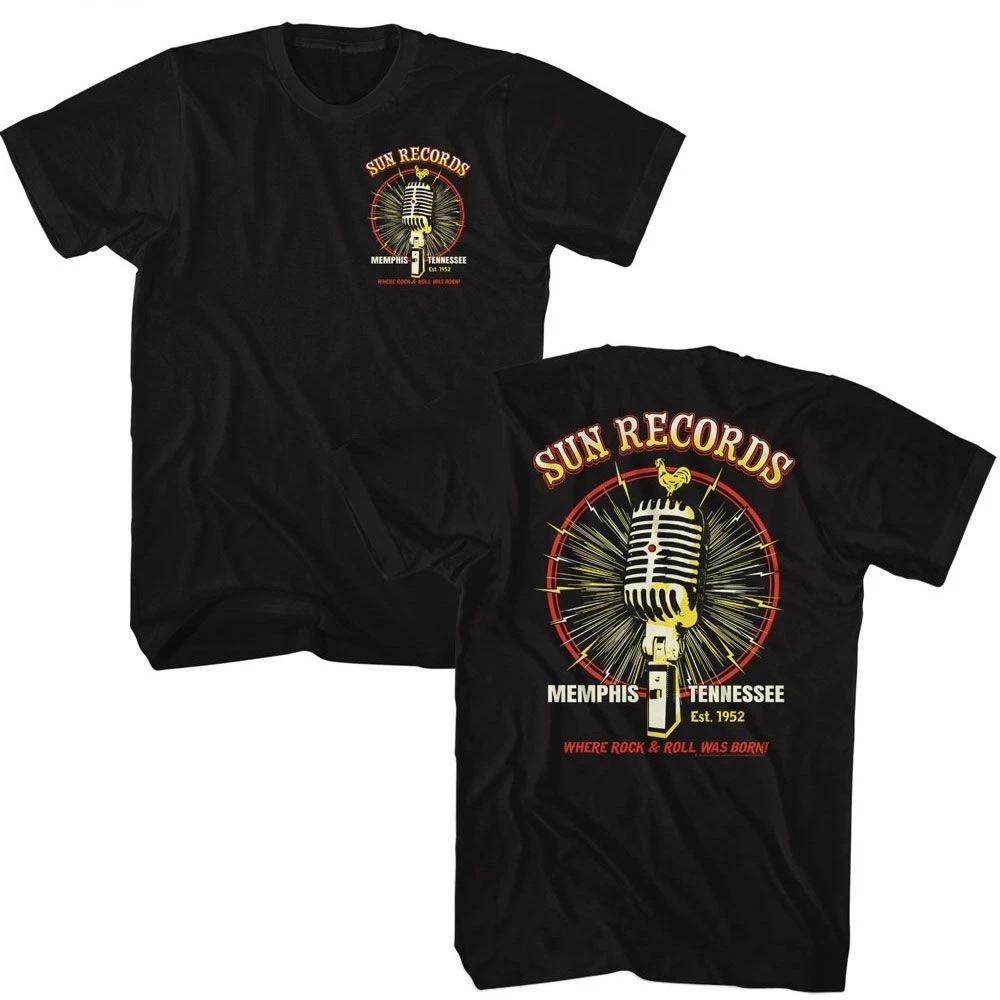 Sun Records Microphone Burst Licensed Adult Short Sleeve T-Shirt Unisex T-Shirt S