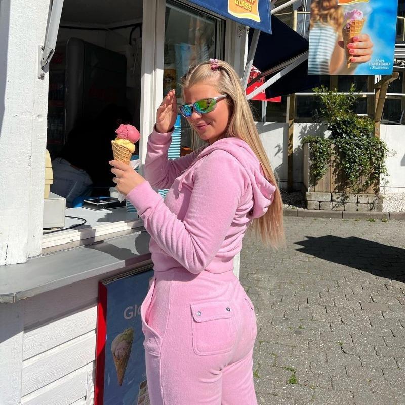 Women Autumn Winter Fashion Hoodies Jogging Tracksuit Velvet Zipper Sweatshirt Straight Leg Pants Two Piece Set