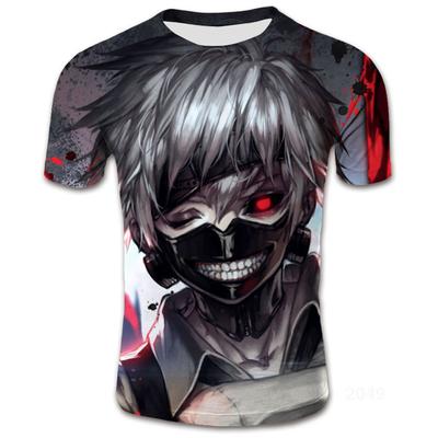 Anime Tokyo Ghoul Print T-Shirts Short Sleeved Gold Wood Research One Eyed King T-shirt Summer Short Sleeved