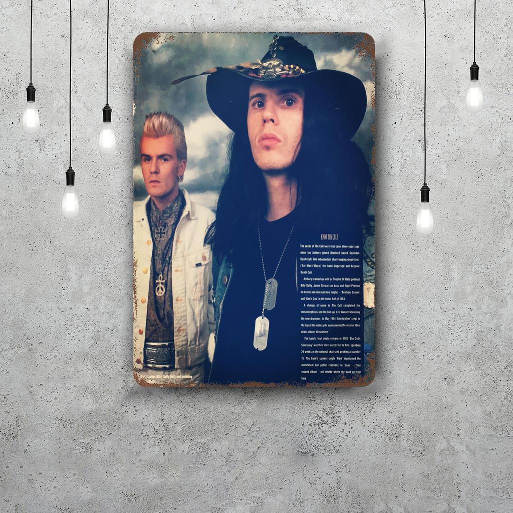 Ian Astbury Decor Poster Vintage Tin Sign Metal Sign Decorative Plaque for Pub Bar Man Cave Club Wall Decoration
