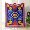 Folk Style Colorful Throw Blanket Bedroom Blanket for Livingroom Couch Lunch Break Soft Throw for Friend's Festival Gift