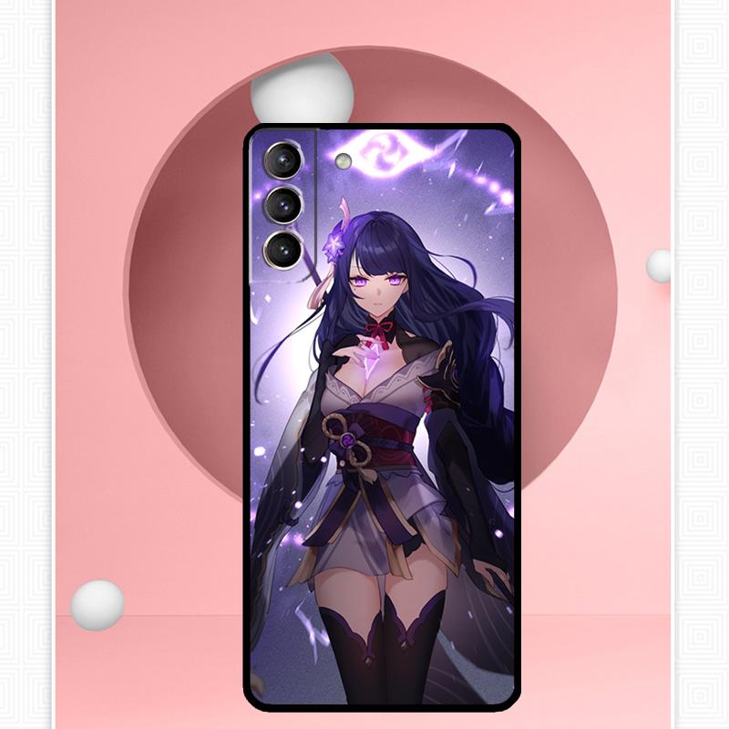 Genshin Impact Raiden Shogun Case For Samsung Galaxy S25 Ultra S25 FE S20 S21 S22 S23 Plus S9 S10 S24 Ultra Cover Funda