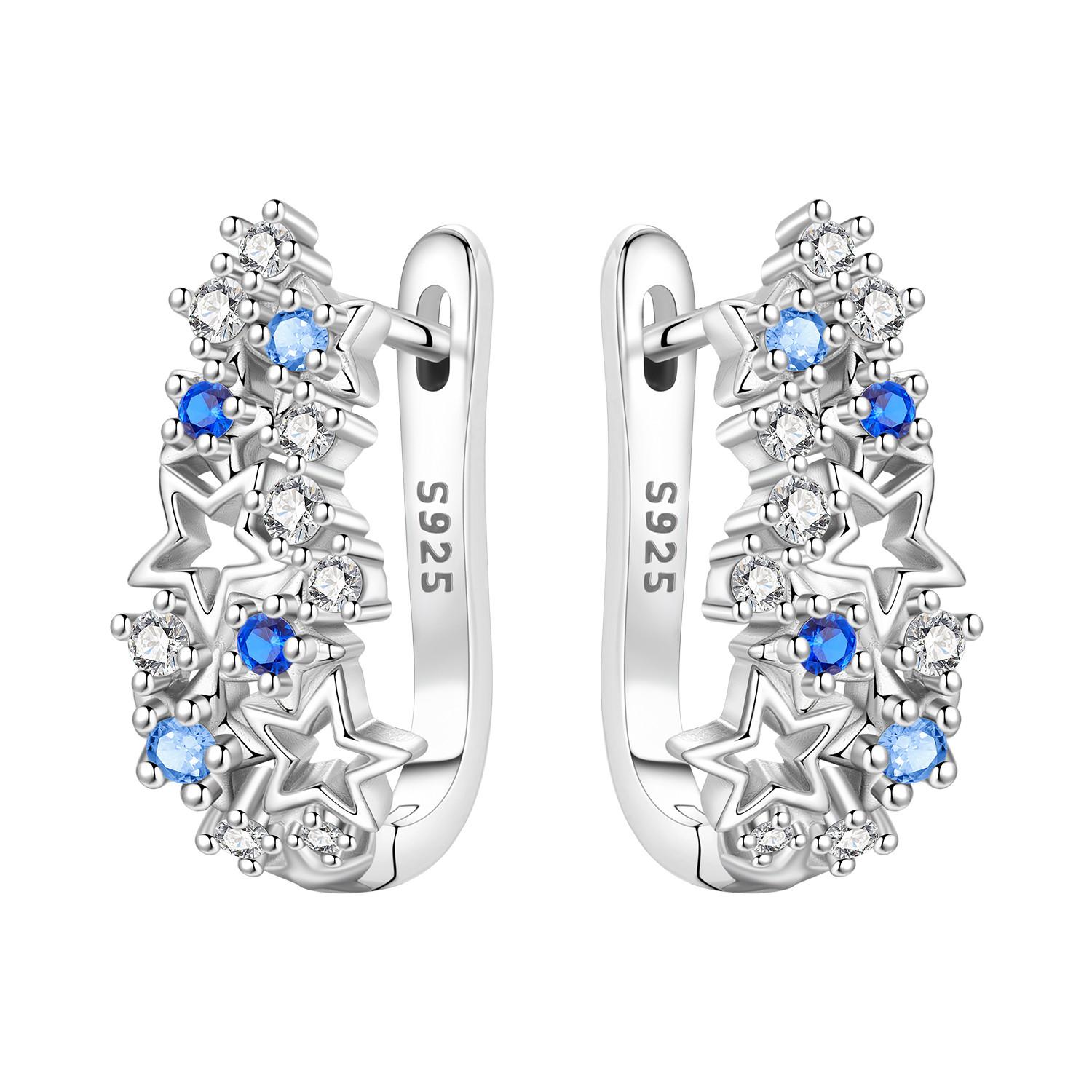 

Orstarry Original 925 Sterling Silver Blue Star River Earrings Women Hoop Earring Anniversary Jewelry Trendy Gifts