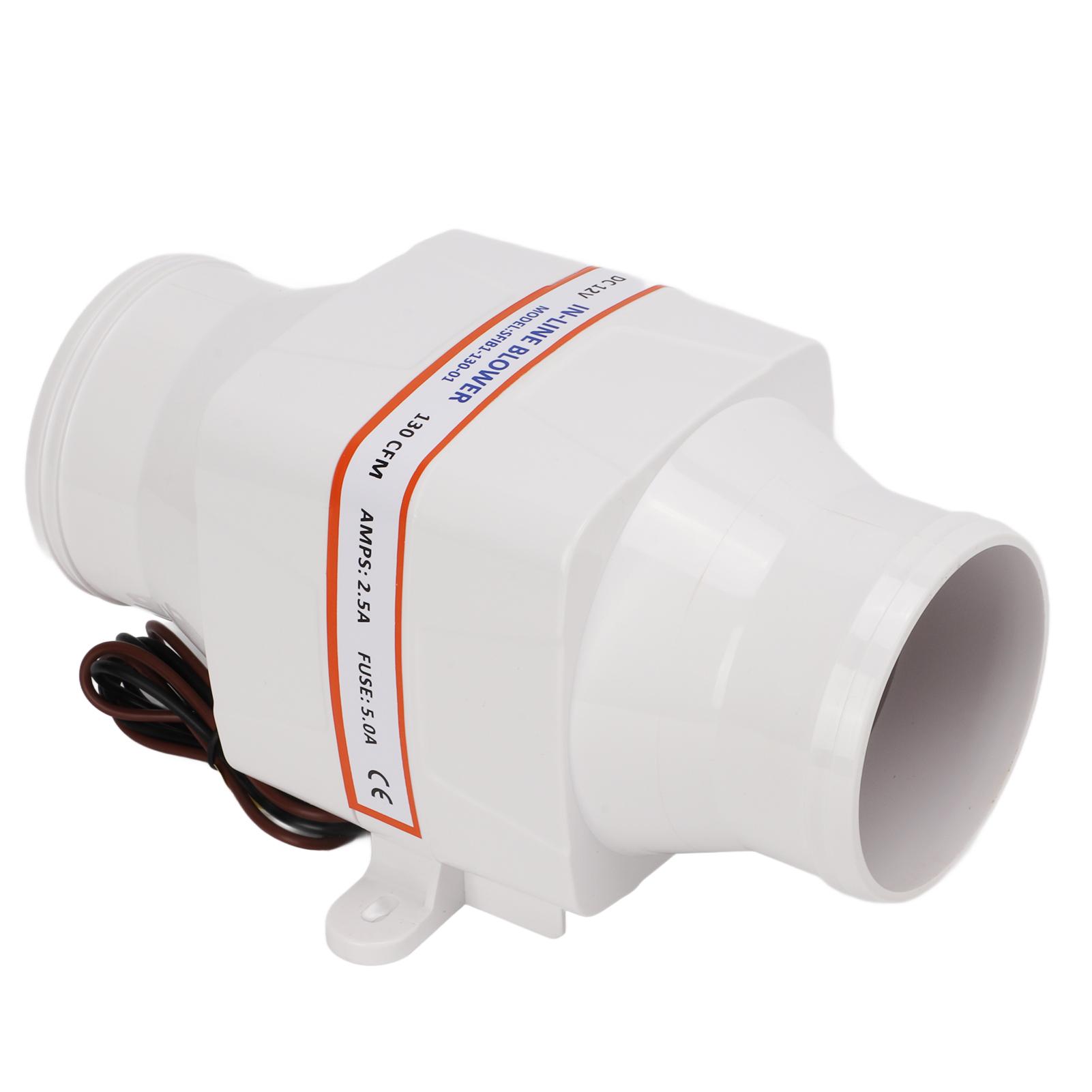 

3-дюймовый 12 В 130CFM линейный вентилятор электрический водонепроницаемый морской трюмный вентилятор с 4-лопастным вентилятором для