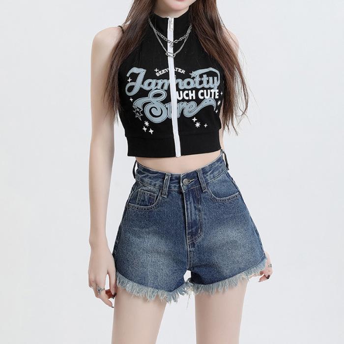 

Джинсовые шорты с высокой посадкой и бахромой Spicy Girl - Коллекция Лето 2025 L