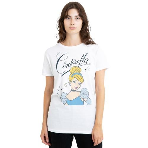Cinderella Womens/Ladies Headshot With Fancy Script T-Shirt
