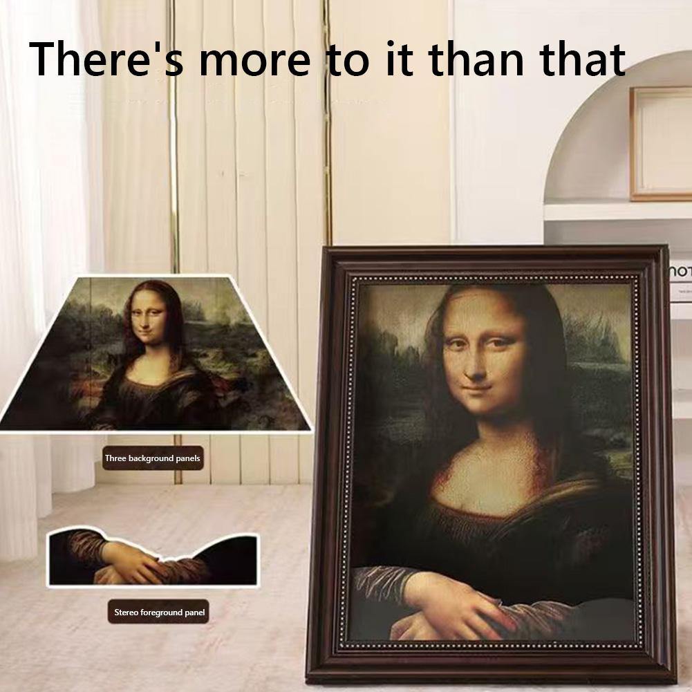 Mona Lisa Holding Cat Cat Claw Board Cat 3D Oil Painting Frame Cat Claw Board Cat Nest Cat Scratching Board Pet Supplies Gift