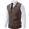 Cozy Up Men's Sweater Vest V Neck Casual Sleeveless Knitted Button Cardigan Vest Classic Knitted Vest with Buttons