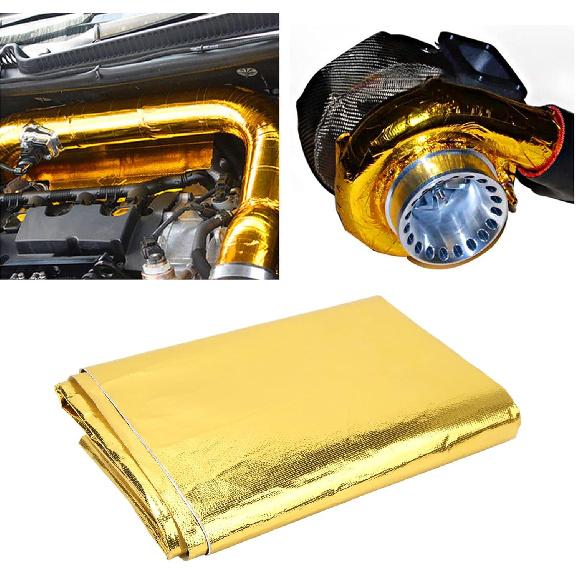 Heat Barrier Reflect Sheet, Self Adhesive High Temp Heat Wrap, Heat Reflective Adhesive Backed Roll, Thermal Insulation Blanket for Automotive Hose ,