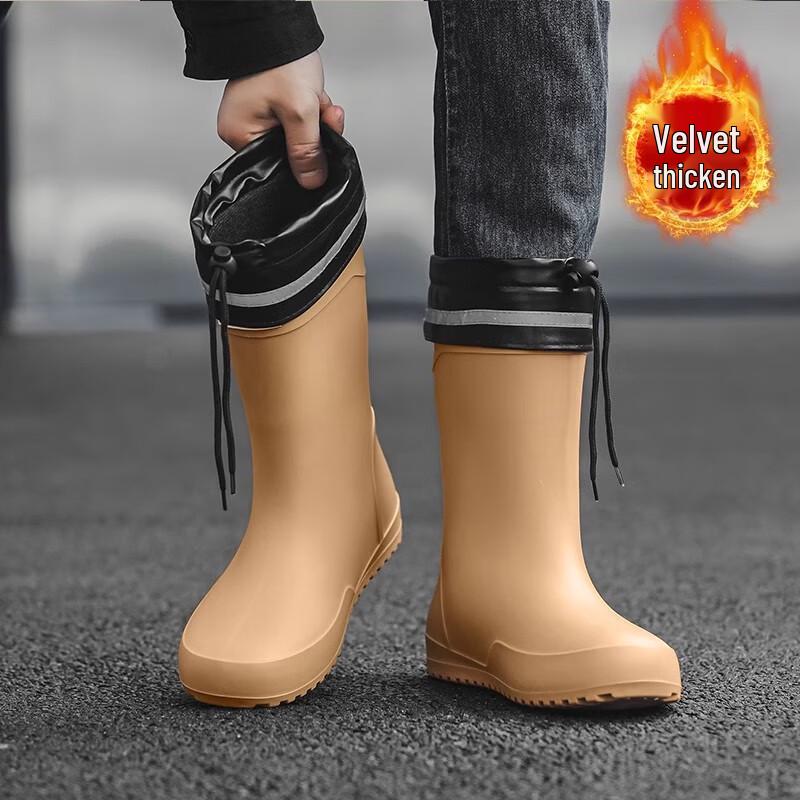 GUAIKEAI Men s Mid-Calf Rain Boots