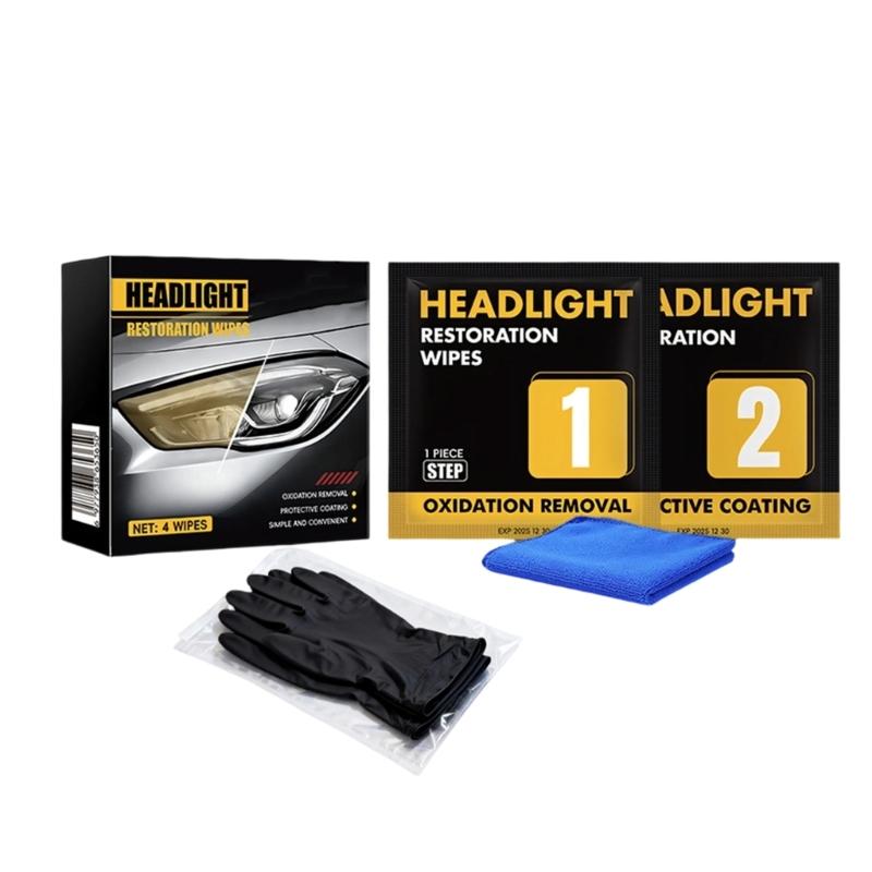 

Motorcycle And Auto Headlight Cleaner Wipes Restores Shine With Sun Protection Layer 1