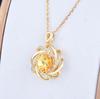 European and American atmospheric imitation yellow crystal pendant creative rotating windmill pendant inlaid with 18K gold inlai