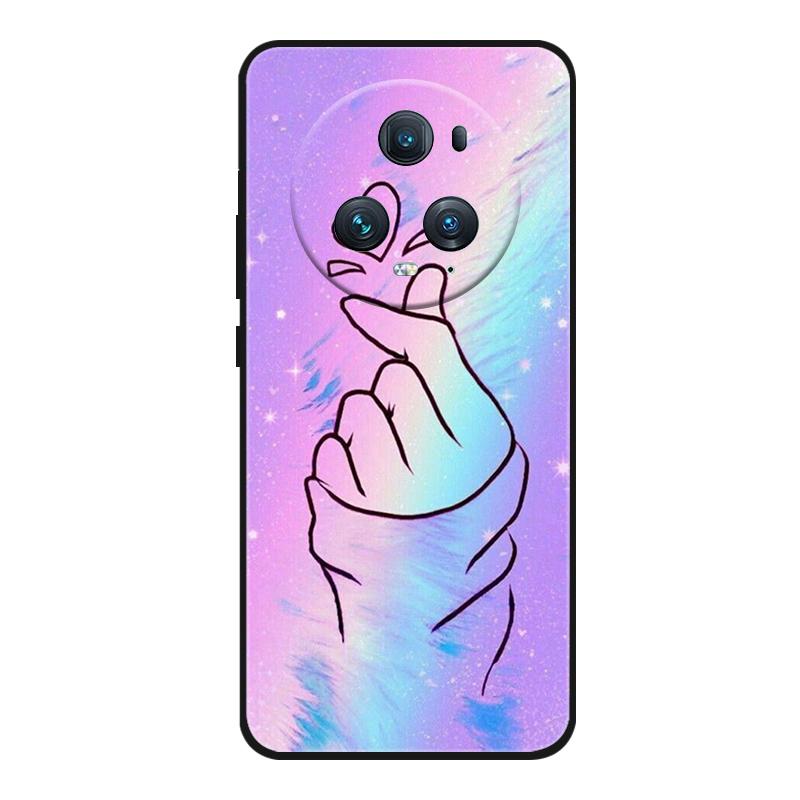 Funda For Honor Magic 5 Pro Phone Case Cute Cartoon Cat Black Silicone Soft Back Cover Case For Honor Magic5 Pro Case PGT-AN10
