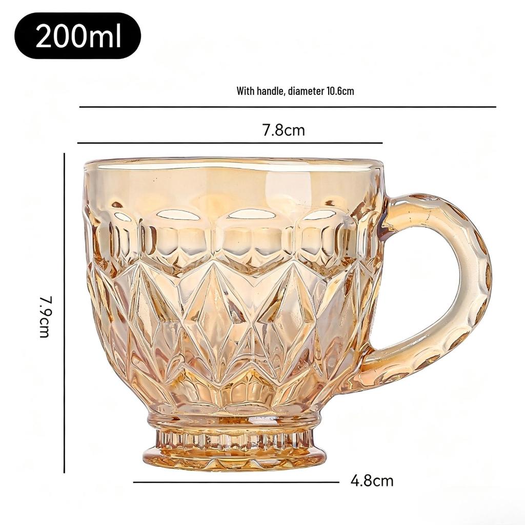 Amber High-Footed European Retro Glass Cup - Souvenir Coffee & Wine Cup