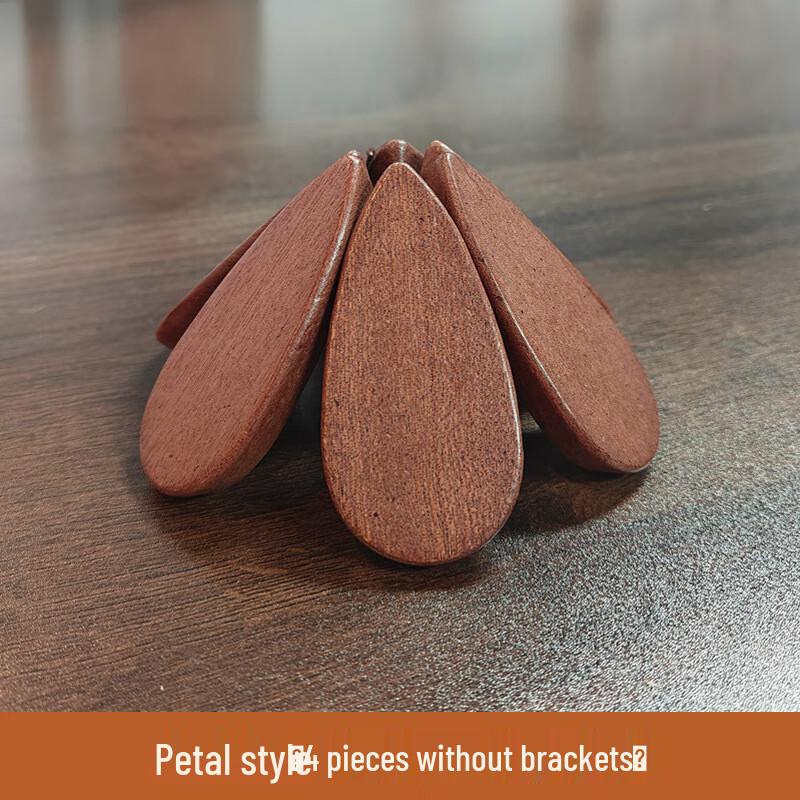 Yiyuan Ebony Wood Petal Coaster Set