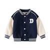 Boys Fleece Baseball Jacket V Neck Letter Print Warm Casual Outerwear Fashion Clothing for Toddler and Kids