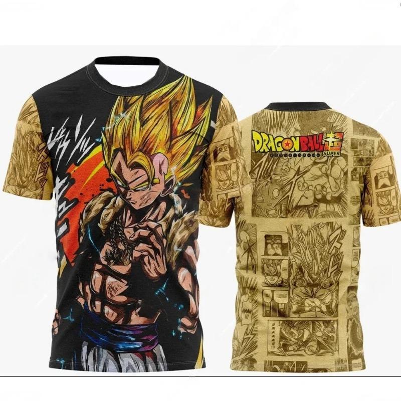 Dragon Ball Z Anime Goku Vegeta 3D Printed T-Shirt Men's Hip Hop Streetwear Casual Tee Unisex Manga Style