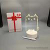 3D Night Light with Solid Wood Base - Erasable Luminous Acrylic Message Board