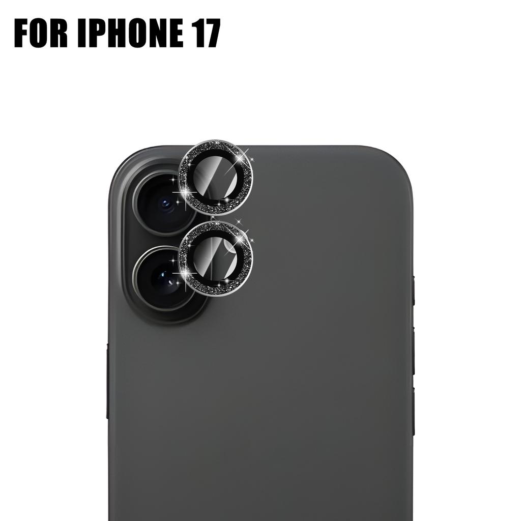 Bling Camera Lens Protector for IPhone 17/17 Air/17 Pro/17 ProMax Aluminum Alloy Tempered Glass Diamond Lens Cover for IPhone17