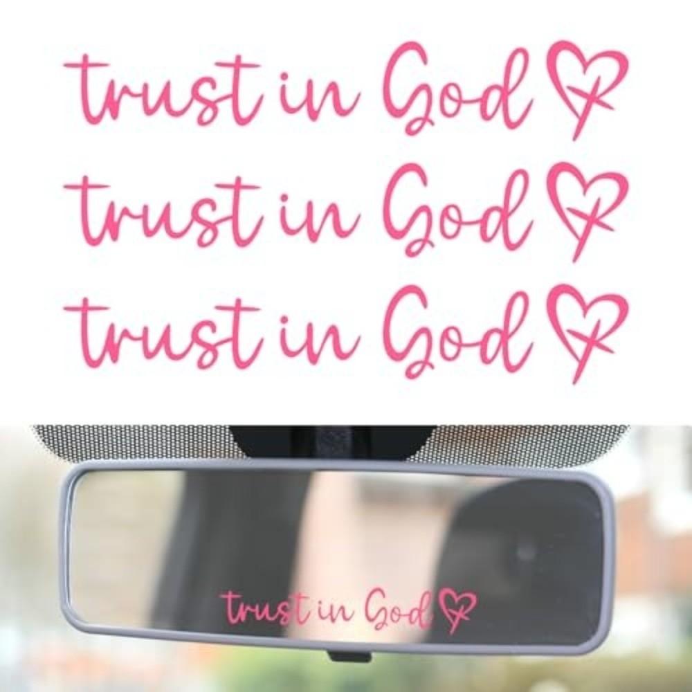 3pcs Hearts Design Car Decals Bible Verse Rear View Mirror Decals Driving Stickers for Women Driver
