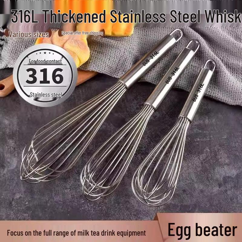 

Zhaoran 316 Stainless Steel Manual Egg Whisk Set