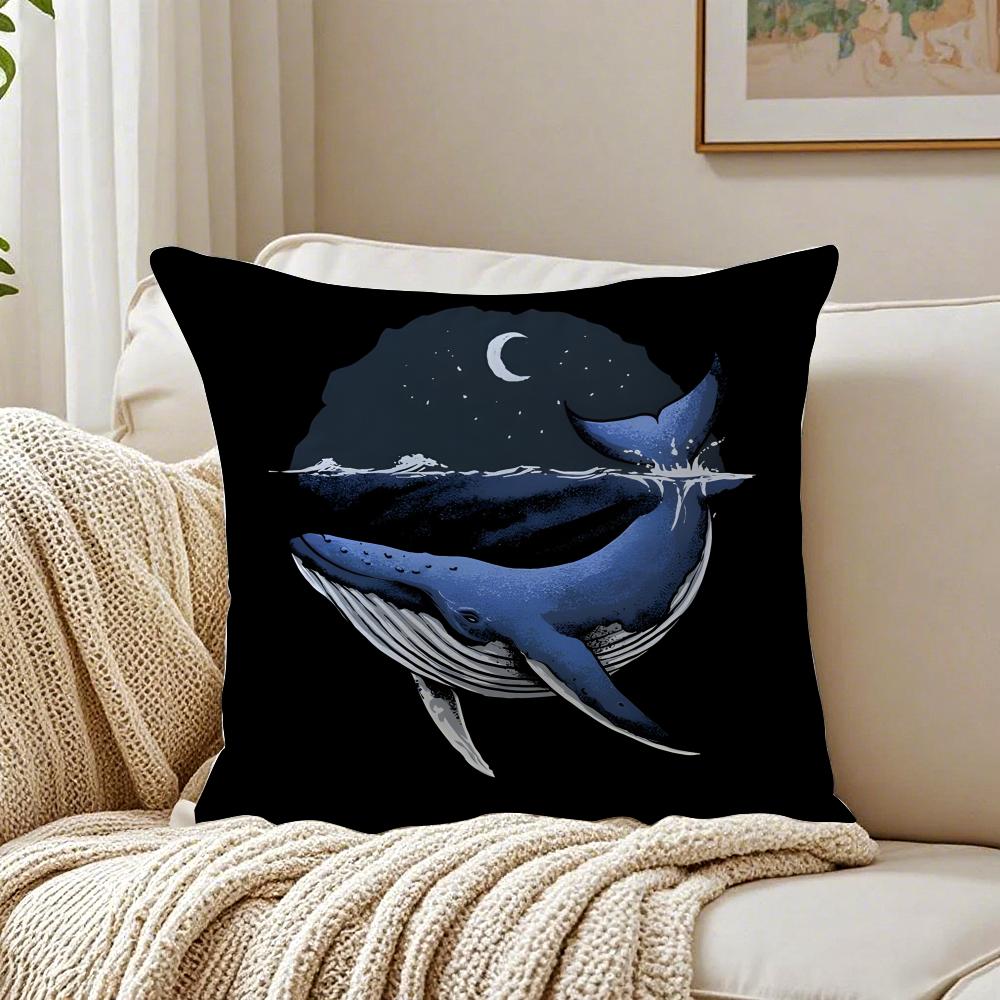 WWhale Cushion Cover Linen Pillowcase Soft  for Sofa Bed Home Room Decor