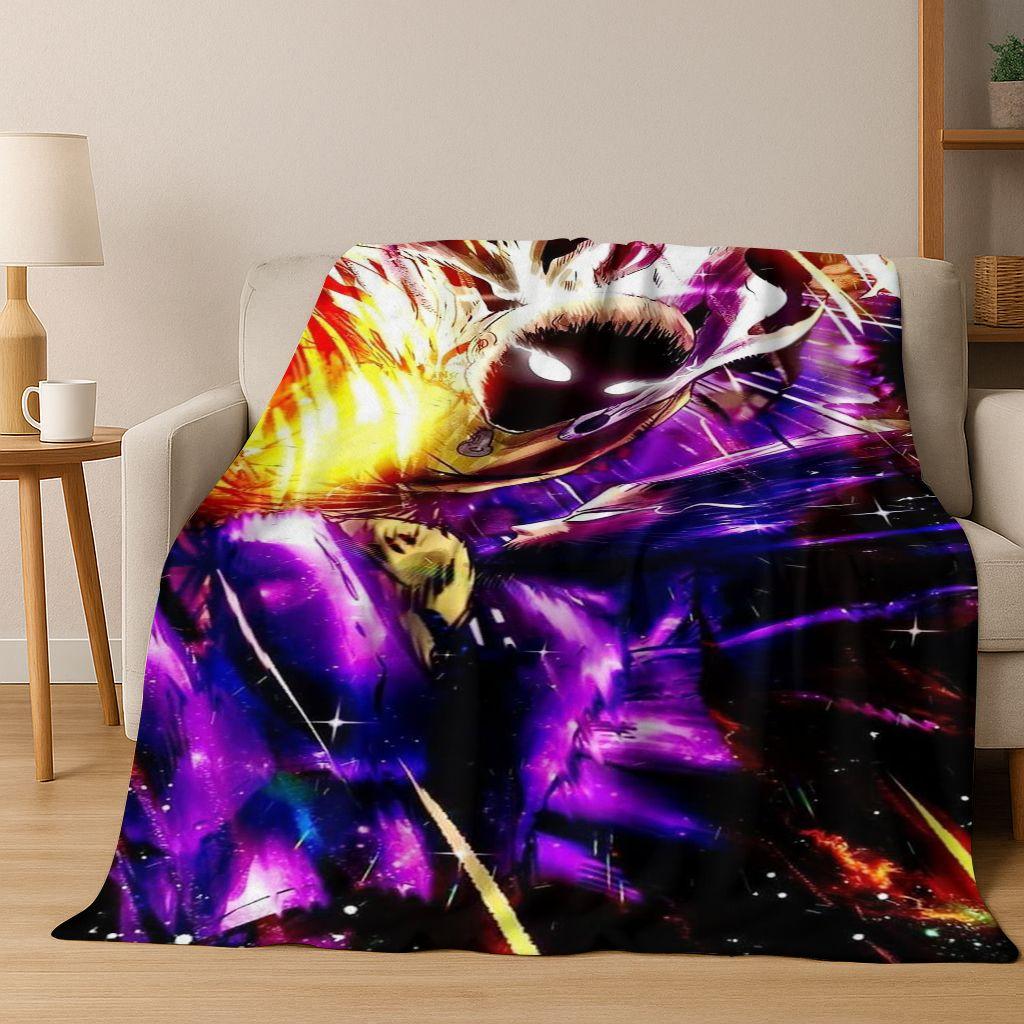 Anime One Punch Man Saitama Cartoon Cartoon Flannel Blanket,Cozy Soft Throw Blanket for Home Bedroom Bed Sofa Picnic Cover Kids