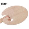 Fine Art Mixing Board Wooden Paint Palette with Thumb Hole for Oil, Acrylic, Durable Artist Tray Watercolor Painting, Oval-Shaped Wood Artists