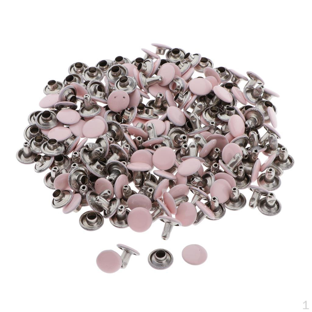 

100 Pieces Button Fastening Rivets Retro Style For repair рожевий