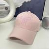 New Bow Embroidered Baseball Cap for Women with Big Face and Versatile Face Showing Small Embroidered Baseball Cap Spring Hat