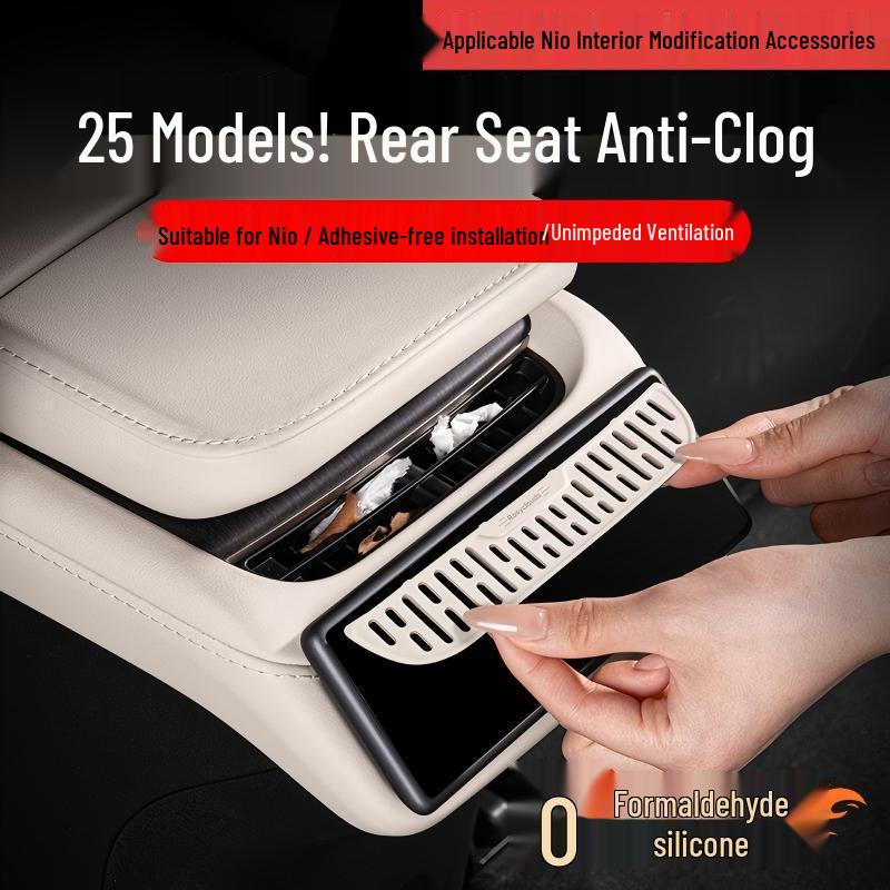NIO ES6/EC6 Rear AC Vent Cover: Silicone Interior Accessory for 25 Models