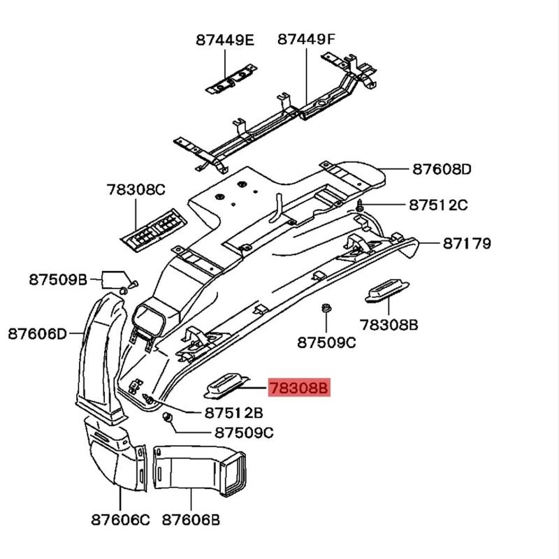 Granish RR A/C Roof Duct & Roof Vent MB779895 For Mitsubishi Pajero Montero Space Wagonspace