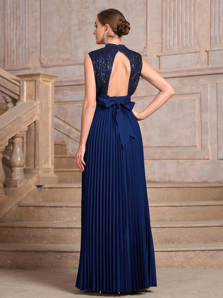 Sequin Pleated Banquet Evening Dress - Spring/Summer Women's Party Wedding Fashion