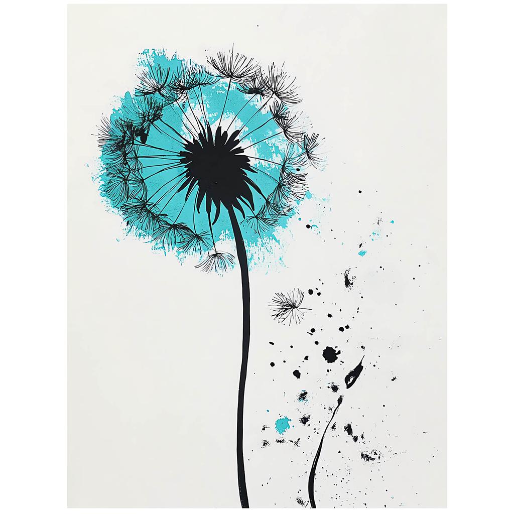 Poster Delicate Dandelion In Motion Poster Delicate Dandelion In Motion, 50X70 Cm, Frameless, Matte Paper 230 Gsm
