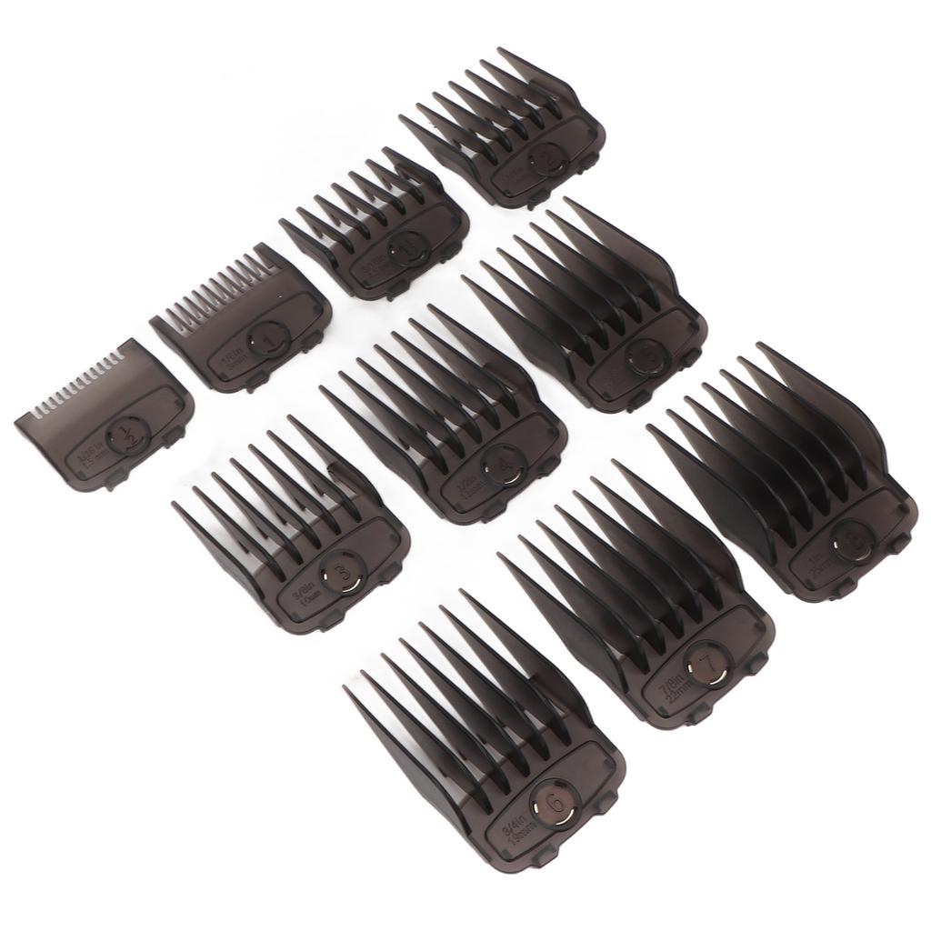 10pcs Hair Clipper Combs Guides Fully Compatible Attachment Professional Lightweight Hair Trimmers Cutting Guides Black
