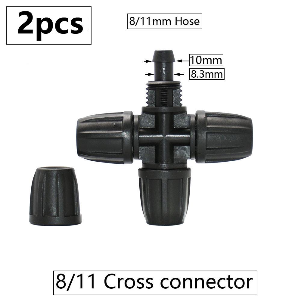 3/8" 8mm Garden Hose Connector 8/11 To 4/7 3/5mm Hose Reducer Water Splitter Tee Elbow End Plug Drip Irrigation System Fitting
