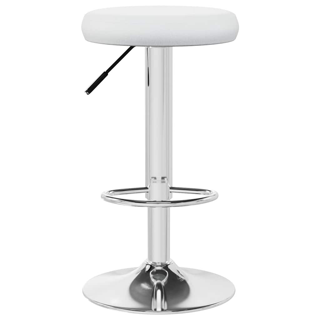 Bar Stool Set 2 Pcs White Faux Leather