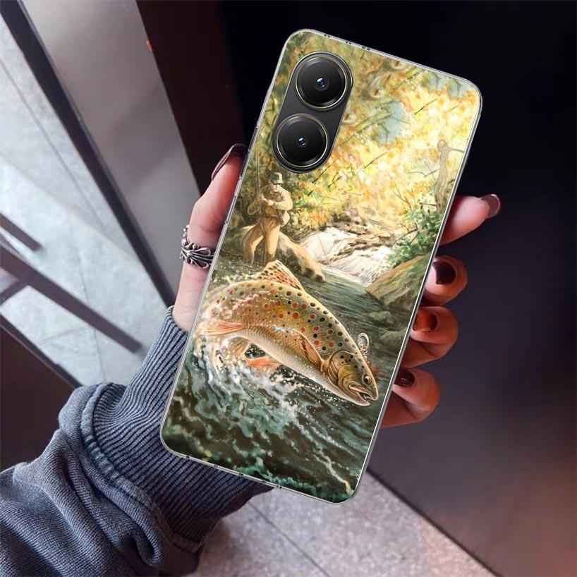 Hunting Fishing Man Phone Case For Xiaomi Poco X7 X6 X5 Pro F7 Ultra Redmi 15C 15 13 13C 12 12C 10 10A 10C 9 9A 9C 9T Shell Poco