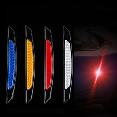 Carbon Fiber Side Stickers Anti-collision Mark Reflective Strip Automotive Safety Warning Stickers