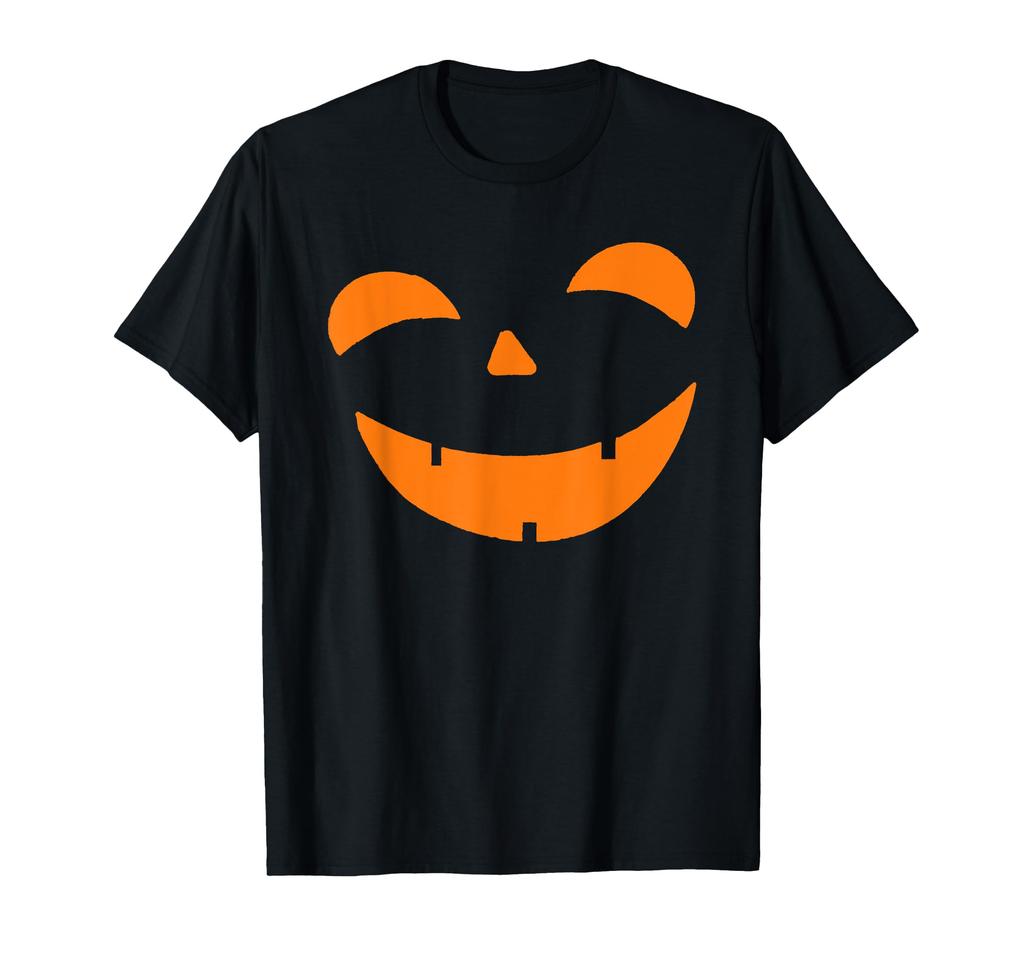 Pumpkin Face Halloween Costume Kids Men's Women's T-shirt