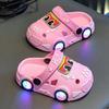 Barn Fargerike LED Lysende Sandaler Casual Barnesko Søt Bil Lettvekt Sklisikker Sommer Hage Strand Tøfler