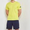 adidas T Shirts Men's Bright Yellow Crew Neck Moderate Straight Fit CZ5425