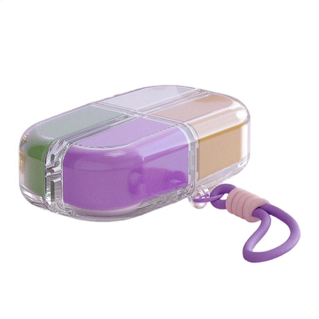 1PC Creative Magic Cube 1-Grid Medicine Storage Box Portable Sealed Moistureproof Box with Hanging Rope Travel Essential