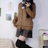 KALAOK High School Girl Uniform Cosplay Costume for School Size M Set, Knitwear, Years, Welcome/Farewell Parties, Brown,