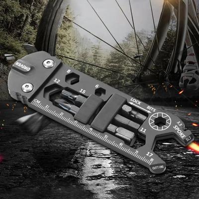 16 In 1 Portable Stainless Steel Screwdriver Wrench Ruler Multi-function MTB Mountain Cycling Spanner Bicycle Repair Tool