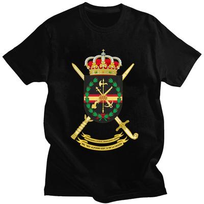 Custom Spanish Legion Tshirt for Men Short Sleeves Leisure T Shirt Spain Coat of Arms Tshirts Slim Fit Pure Cotton Tees Gift